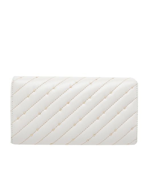 Jimmy Choo White Avn Curve Chain Wallet