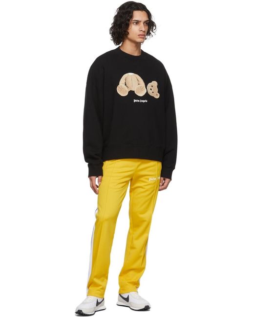 Palm Angels Black Logo Printed Crewneck Sweatshirt for men