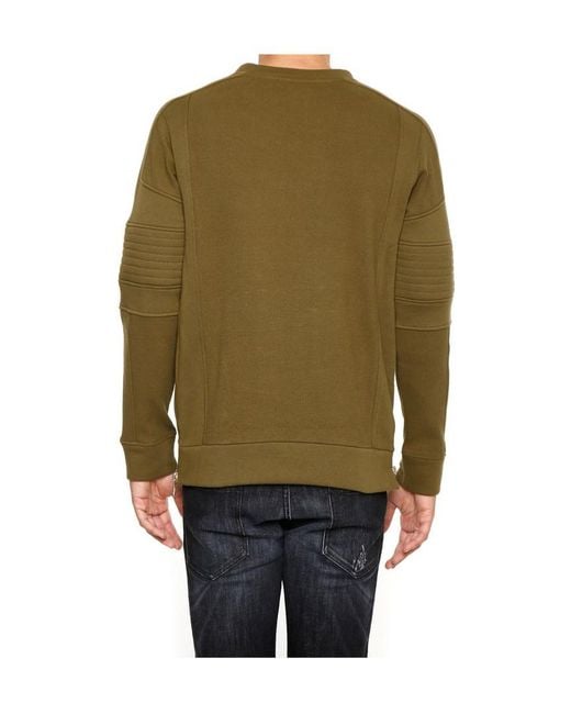 Balmain Green Biker Sweatshirt for men