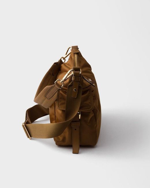 Prada Brown Explore Large Re-Nylon And Leather Bag