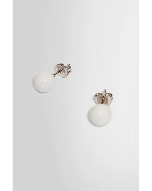 Dries Van Noten White Earnail Earrings for men