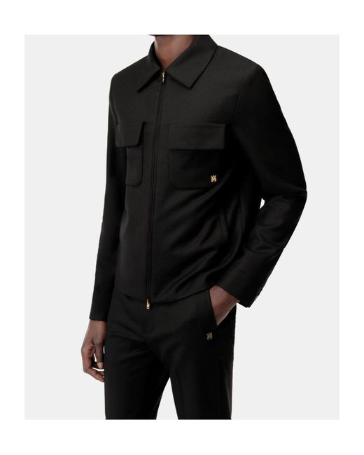 Amiri Black Zip-Up Shirt Jacket for men