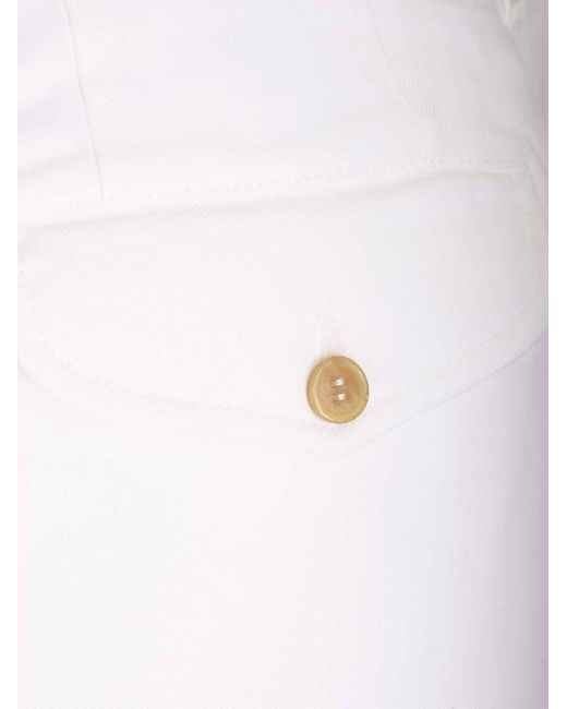 Comme des Garçons White Comme Des Garçons Shirt Knee-Length Twill Shorts for men