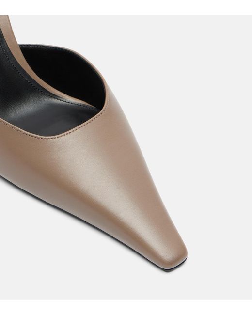Victoria Beckham White Sloan Leather Slingback High-Heel Sandals