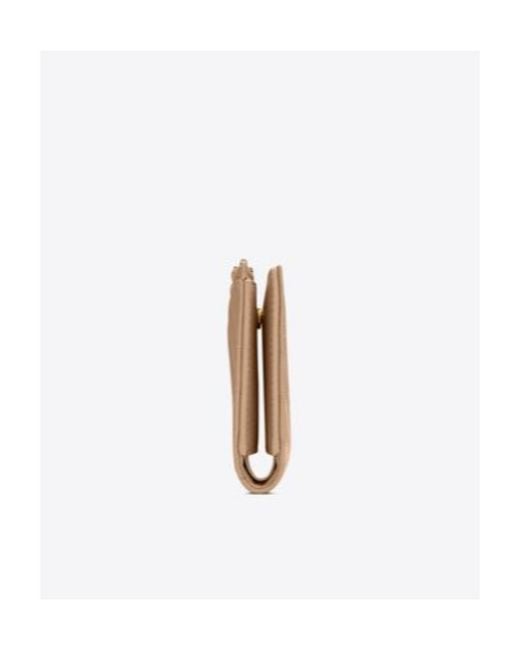 Saint Laurent Natural Monogram Logo Plaque Wallet