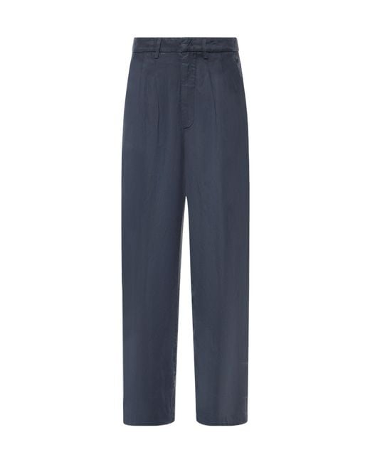 Dondup Blue Pleated Wide-Leg Pants