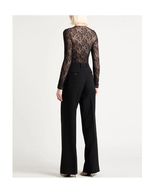 Balenciaga Brown Lace Long-Sleeve Top