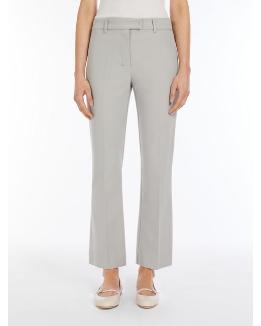 Max Mara Gray Slim-Fit Stretch Cotton And Viscose Trousers