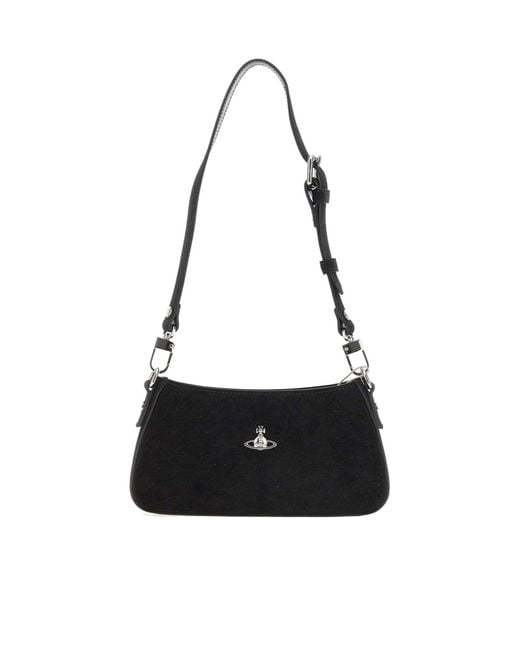 Vivienne Westwood Black Tasha Orb Plaque Shoulder Bag