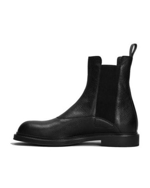 Emporio Armani Black Round-Toe Ankle Boots for men