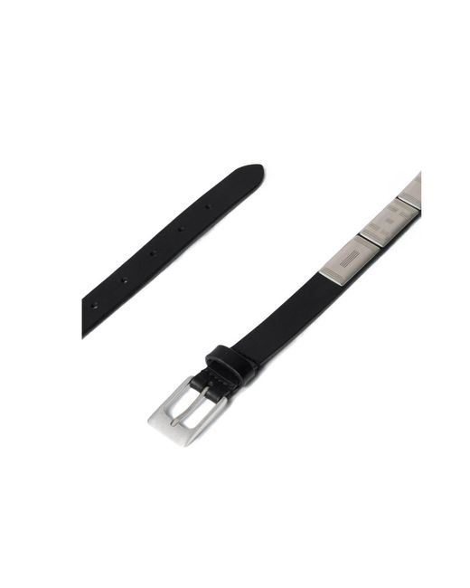 Lemaire White Plaque Detail Leather Belt for men