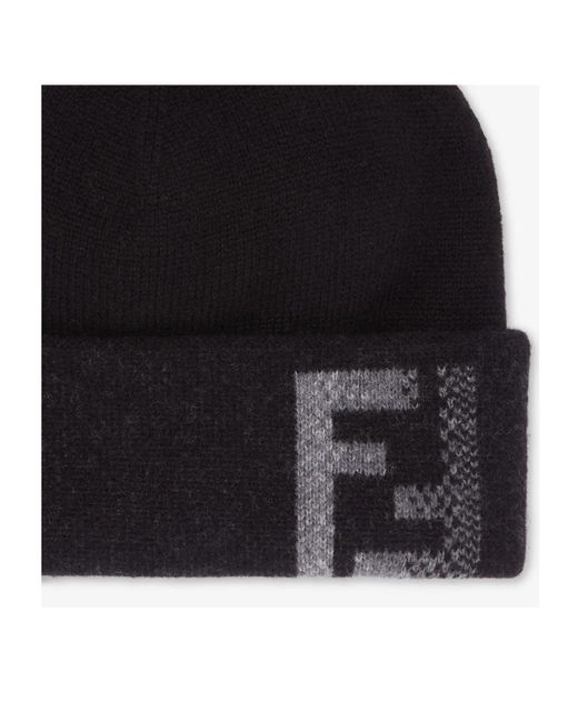Fendi Black Wool Hat for men