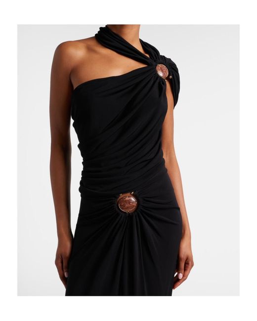 Christopher Esber Black Embellished Draped Jersey Top
