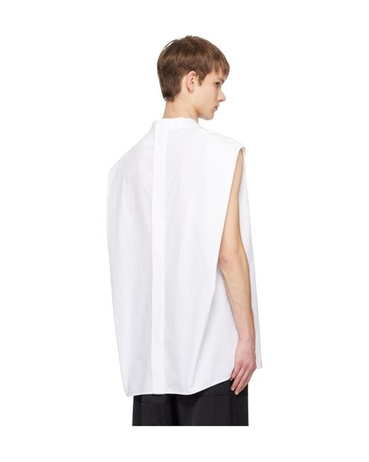 Jil Sander White Button Sleeveless Vest for men