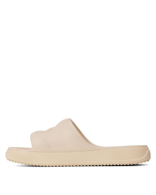 Moncler White Solid Color Pool Sliders