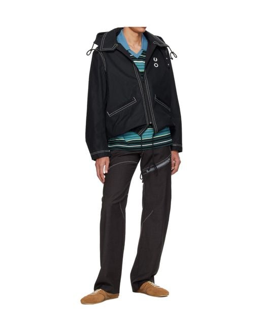 Craig Green Black X Fred Perry Collaboration Alpine Long-Sleeve Casual Jacket for men