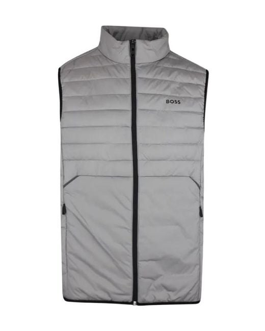 Boss Gray Quilted Sleeveless Gilet for men