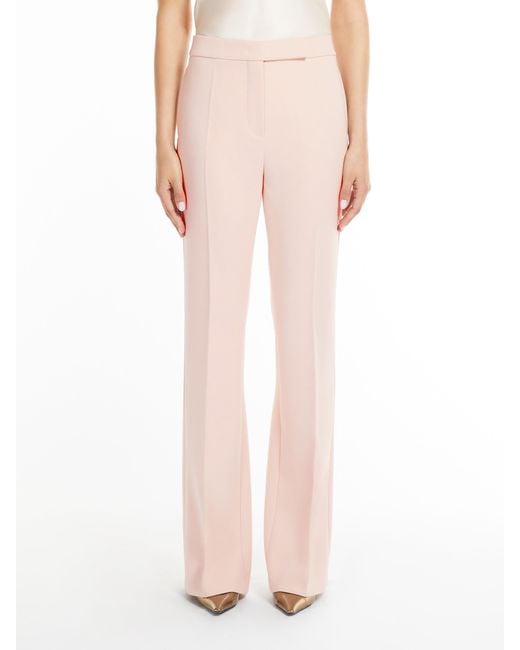 Max Mara Pink Flared Sable Trousers