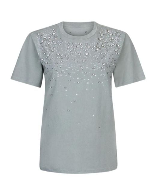 Liu Jo Gray Embellished T-Shirt