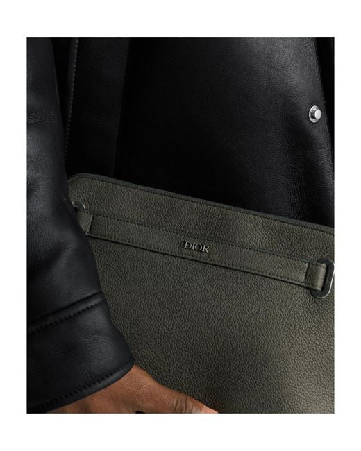 Dior Gray Normandie A5 Triangle Pouch for men