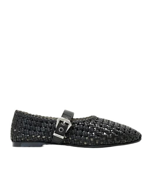 AllSaints Black Round-Toe Flat Shoes