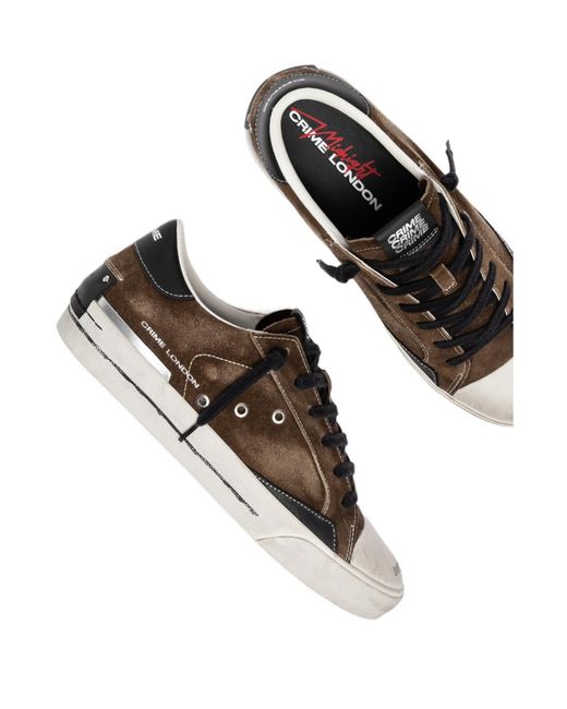 Crime London Brown Lace-Up Low-Top Casual Shoes for men