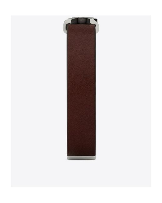 Saint Laurent White Cassandre Logo Plaque Bracelet for men