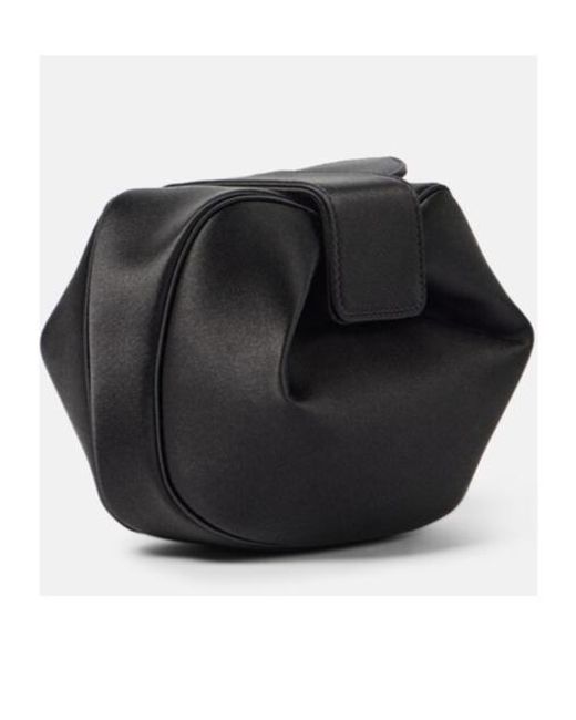 Gabriela Hearst Black Soft Demi Satin Clutch