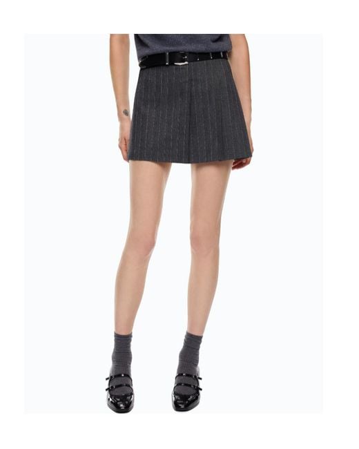 Pinko Gray Pinstriped Mini Skirt