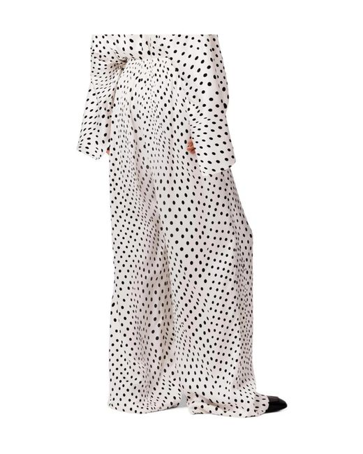 Stella McCartney White Drawstring Viscose Pants With Elasticated Waistband And Side Slit Pockets