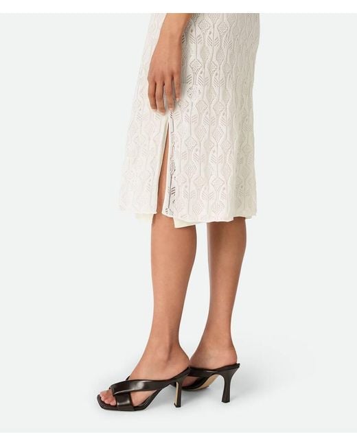 Bottega Veneta White Fish Lace Skirt