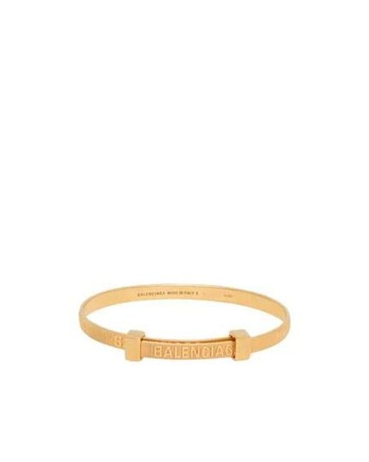 Balenciaga Metallic Thin-Toned Metal Bangle