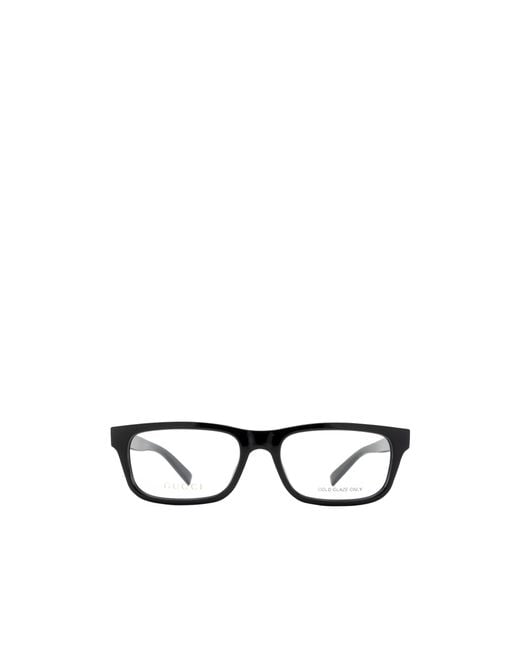 Gucci White Eyewear Rectangle Frame Glasses for men