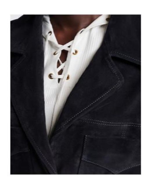 Nili Lotan Blue Dominic Suede Jacket