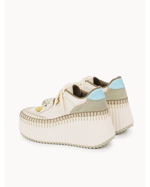 Chloé Natural Chloé Nama Wedge Sneakers
