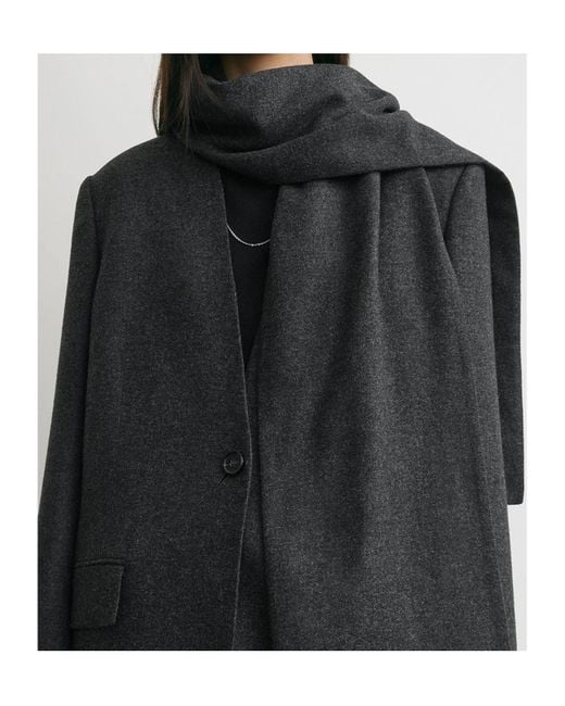Totême Black Totme Single-Buttoned V-Neck Cape Blazer