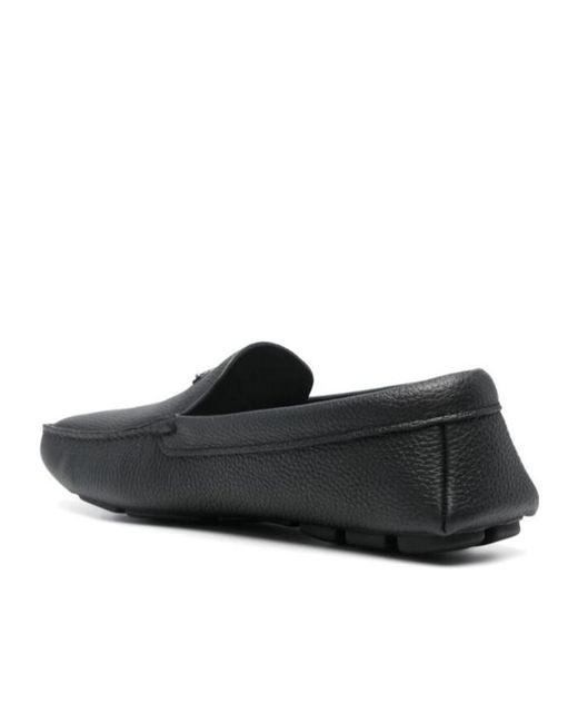 Prada Black Triangle Logo Loafers for men