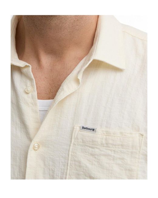 Barbour White Short-Sleeved Button-Up Shirt for men