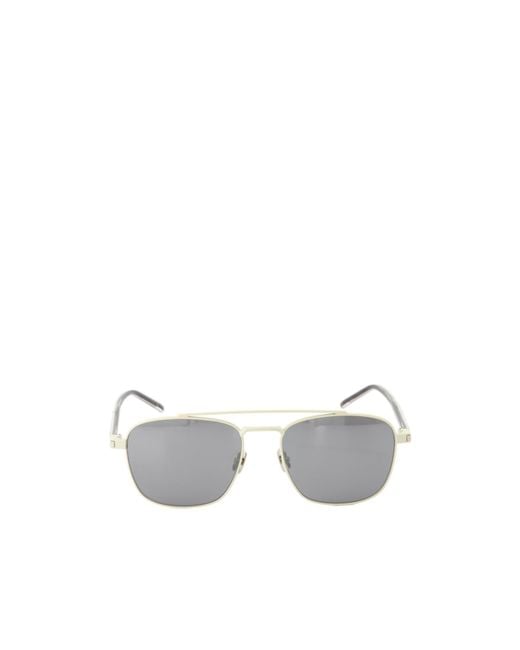Saint Laurent White Eyewear Aviator Sunglasses for men