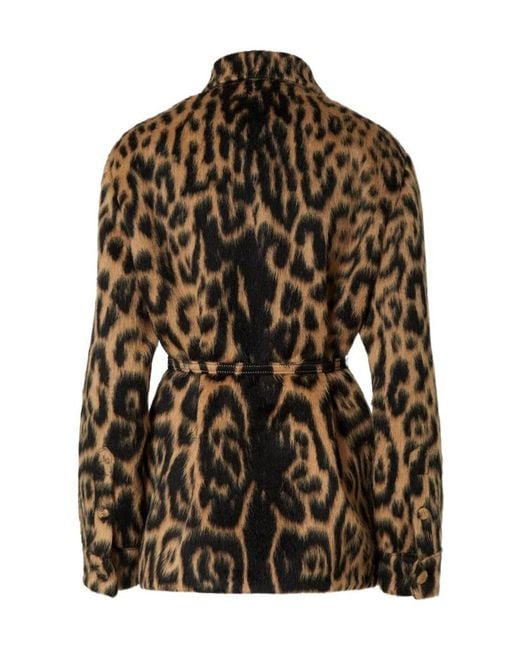 Fendi Brown Animalier Wool Blouson