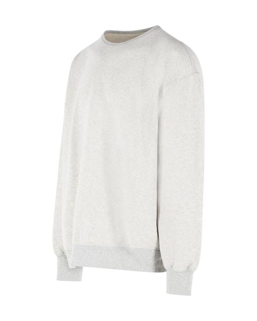 Maison Margiela White Long-Sleeved Crewneck Sweatshirt for men