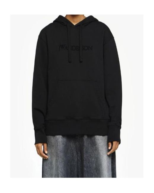 J.W. Anderson Black Classic Logo-Embroidered Hoodie