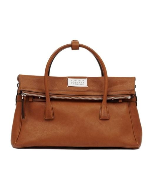 Maison Margiela Brown Numbers Motif 5Ac Tote Bag for men