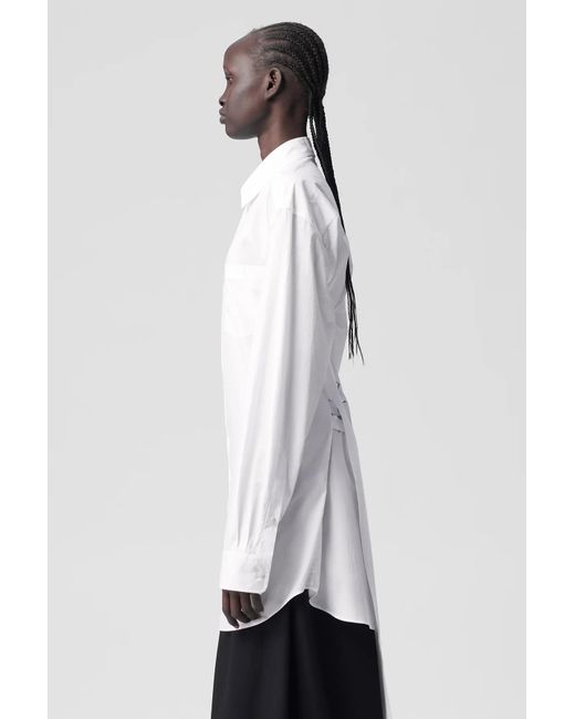 Ann Demeulemeester White Dete Long Pocket Shirt