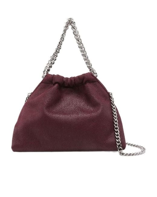 Stella McCartney Purple Mini Falabella Chain-Trimmed Drawstring Tote Bag