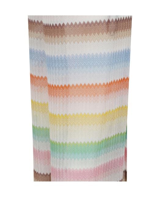 Missoni White Zigzag Pattern Open Back Jumpsuit