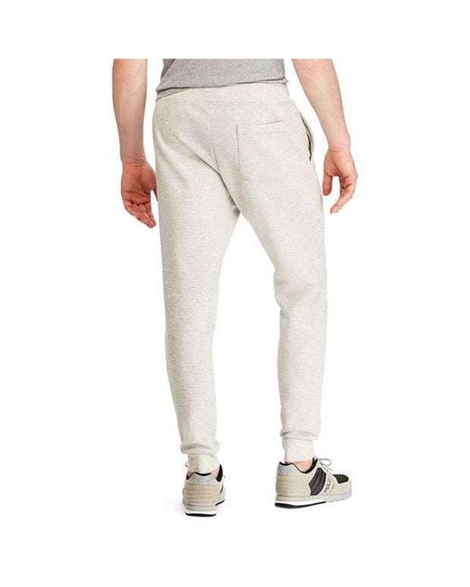 Polo Ralph Lauren White Cuffed Logo Tech Jogging Bottoms for men