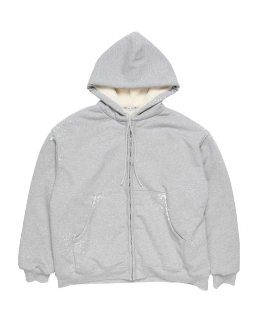 Acne Gray Vintage Fleece Logo Hoodie