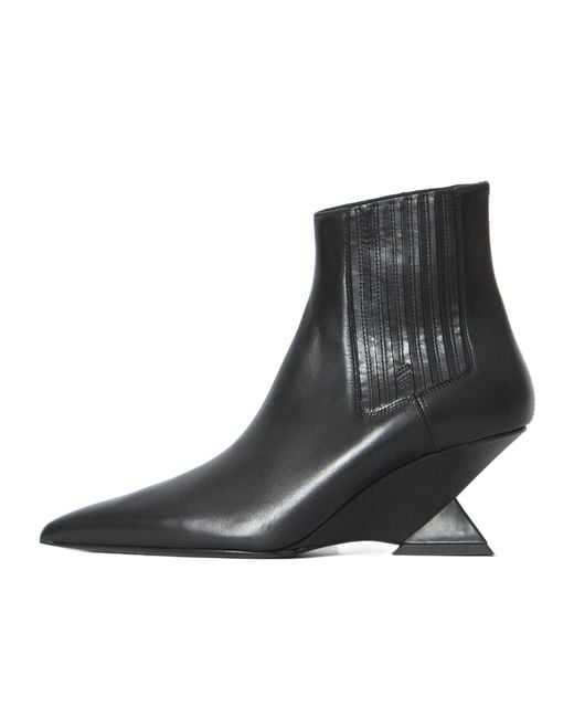The Attico Black The Cheope Wedge Ankle Boots