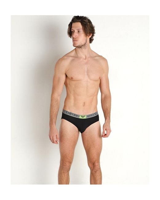 Emporio Armani Black Elastic Waist Underwear for men